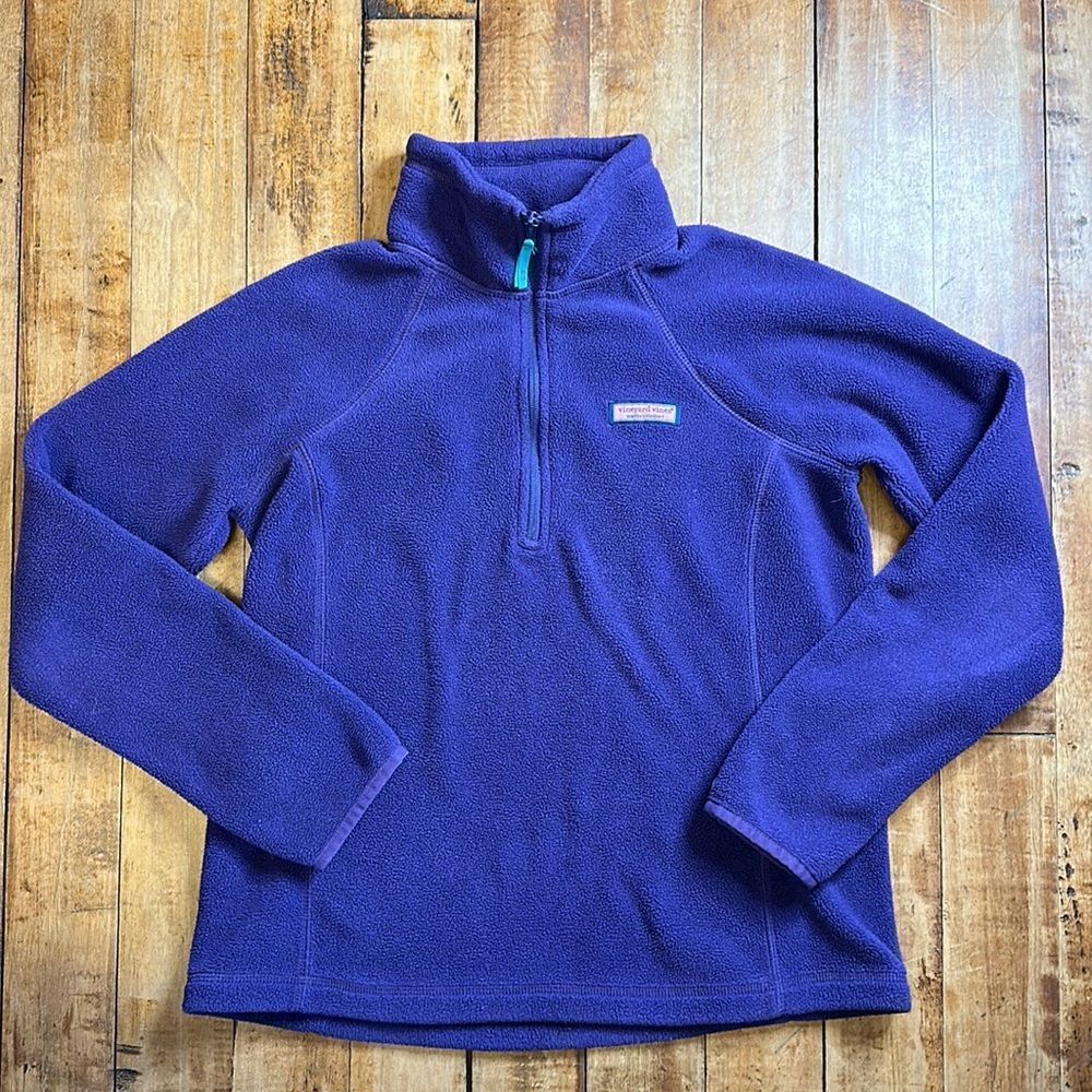 Vineyard Vines Womens size Small Purple Half Zip Fleece Pullover sweater fall